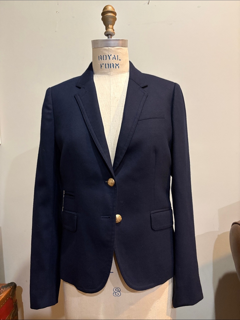 J.Crew Schoolboy Blazer Size 6 Navy Notch Lapel Single-Breasted Formal Business